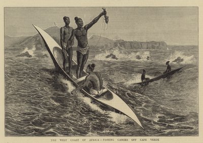 The West Coast of Africa, Fishing Canoes off Cape Verde by Charles Edwin Fripp